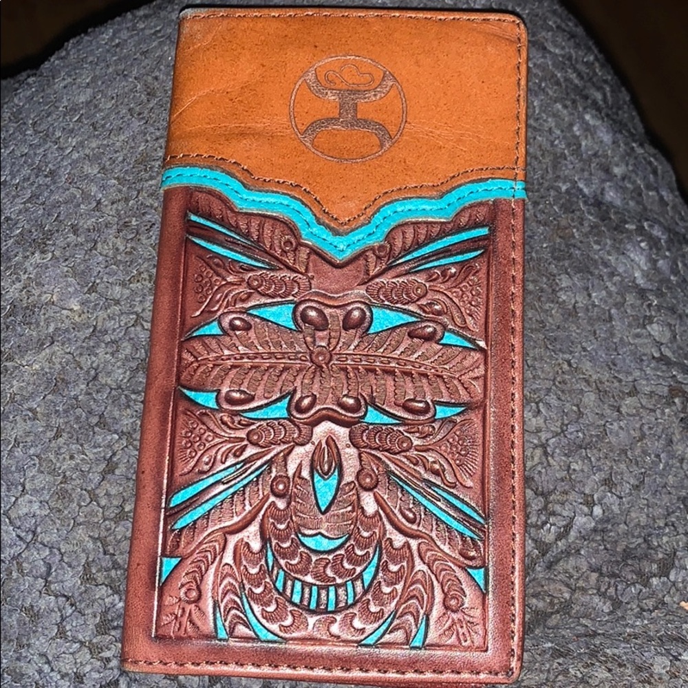 Hooey brown and turquoise Jr wallet